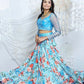 Blue Floral Lehenga Choli And Dupatta