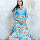 Blue Floral Lehenga Choli And Dupatta