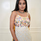 White Silk Tunic Multi Mirror