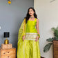 Tota Lime Green Kurta Sharara Set