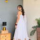 White Gold Anarkali Gota