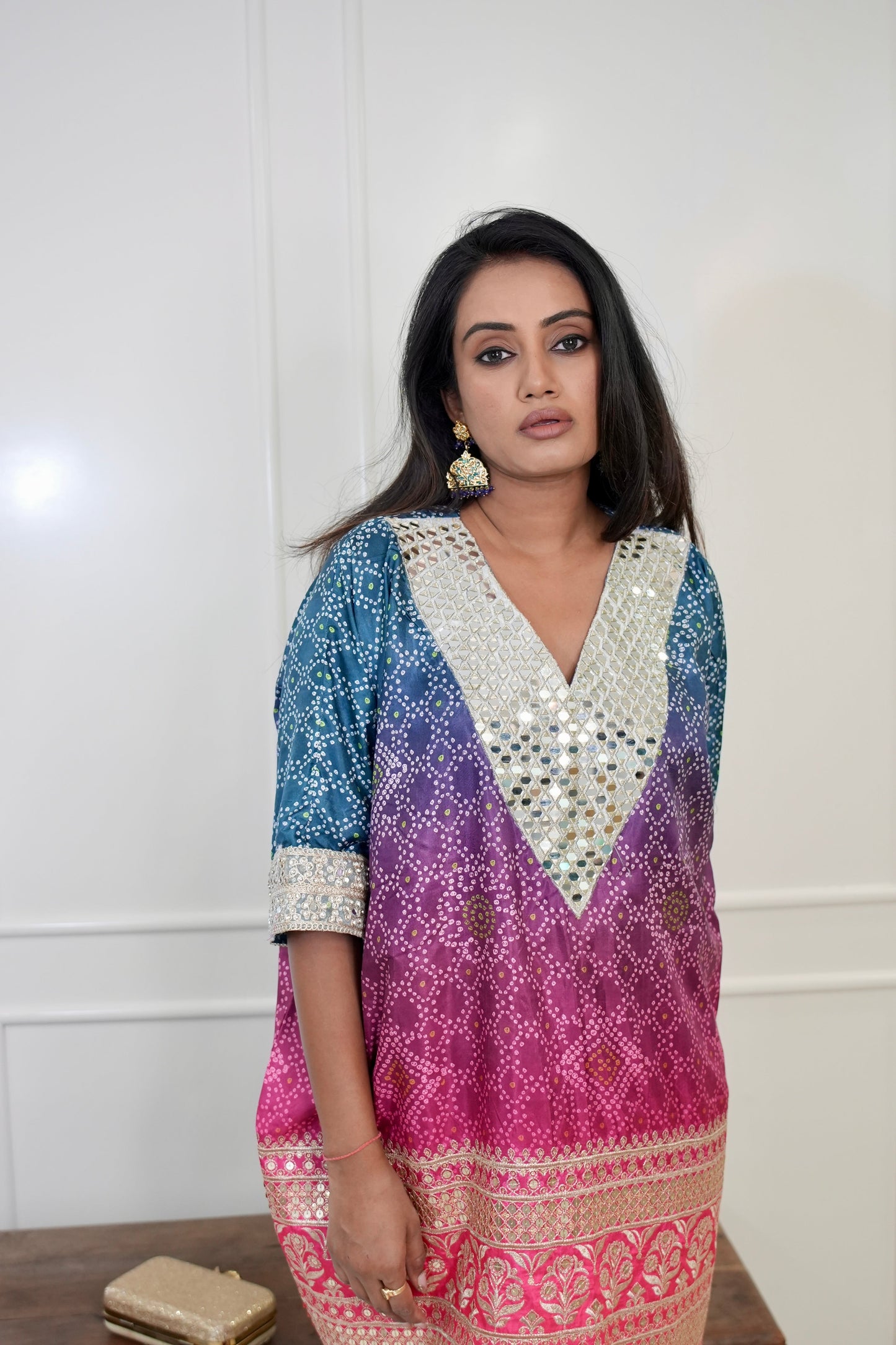 Bhandhani Mirror Kaftan Kurta With Pant