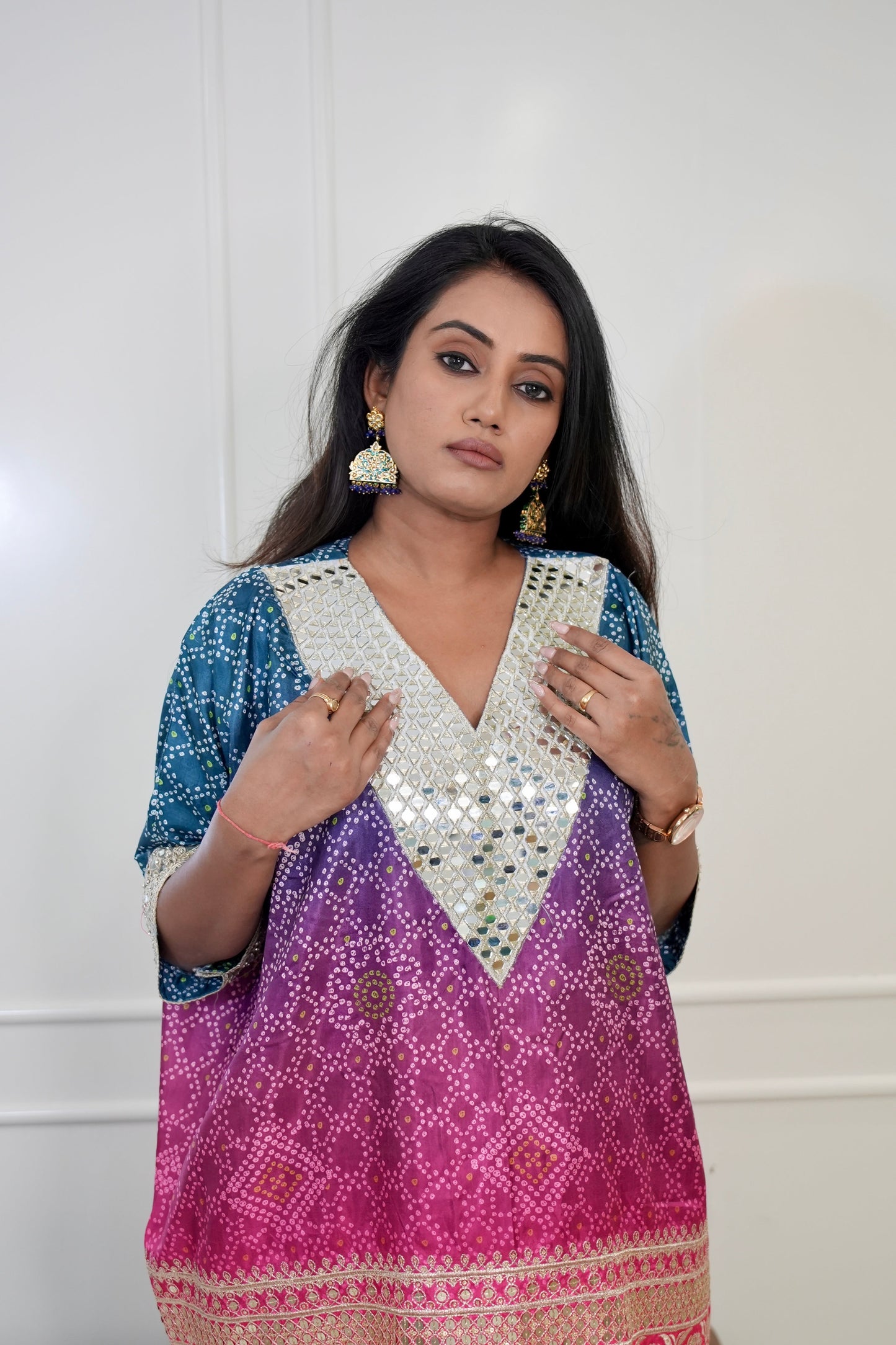 Bhandhani Mirror Kaftan Kurta With Pant