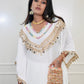 White Raw Silk Kafta Kurta With Pants