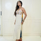 White Silk Tunic Multi Mirror