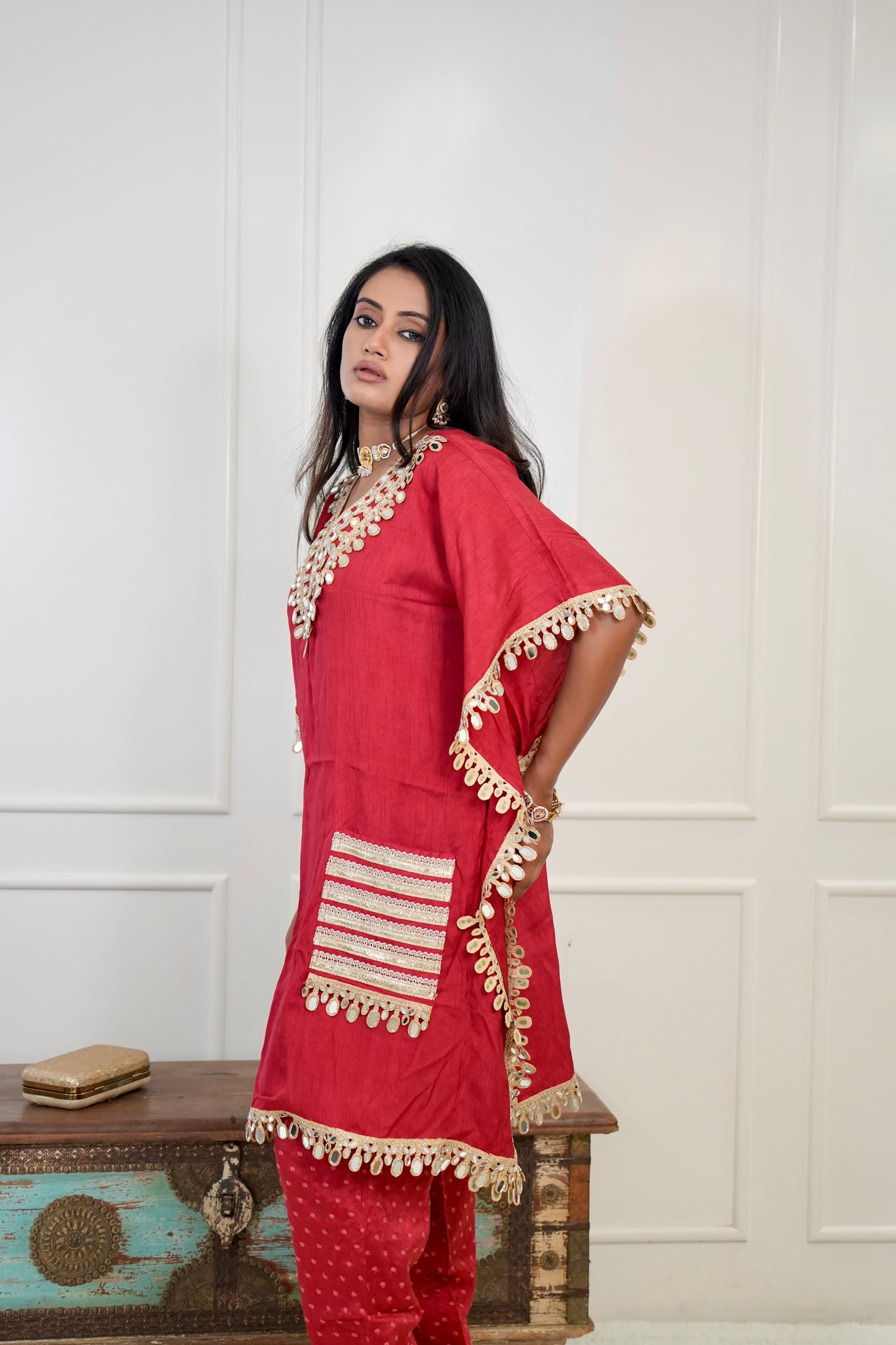Laal Kaftan Mirror Cord Set