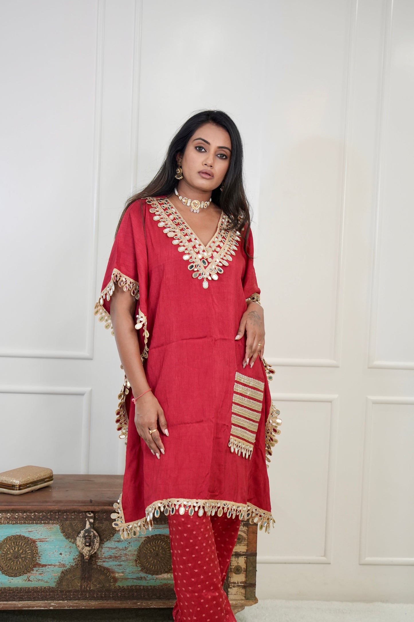 Laal Kaftan Mirror Cord Set