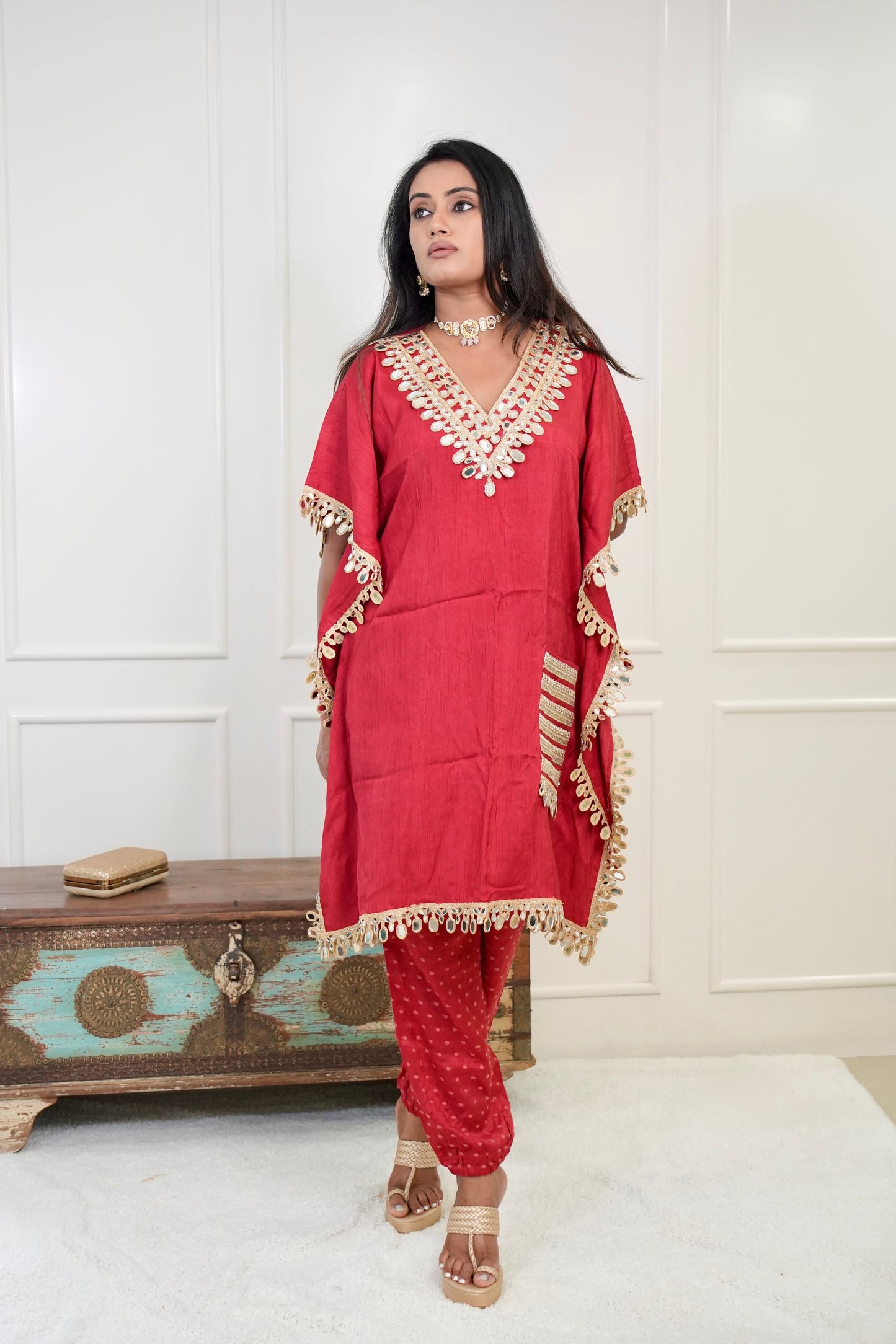 Laal Kaftan Mirror Cord Set