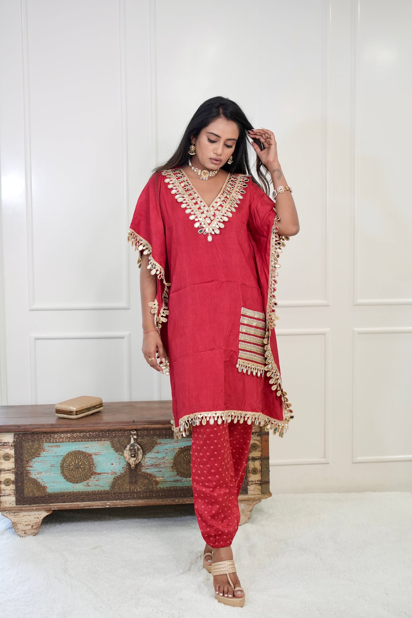 Laal Kaftan Mirror Cord Set