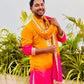 Diasy Candy Round Mirror Kurta with Dupatta
