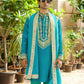 Cadet Blue Zardosi Work Kurta And Dupatta