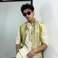 Green Velvet Embroidery Jacket With Kurta