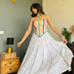 White Multi Embroidery Corset with Skirt