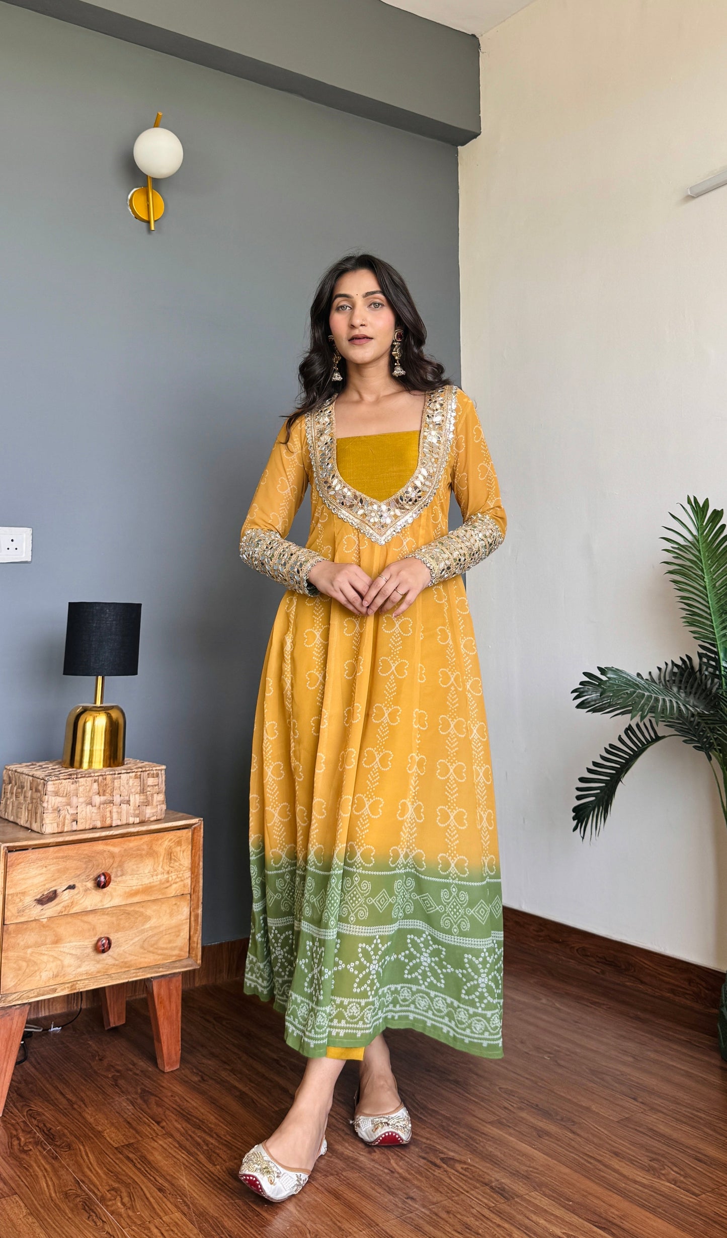 Lime Pistachio Mirro Kurta Pant