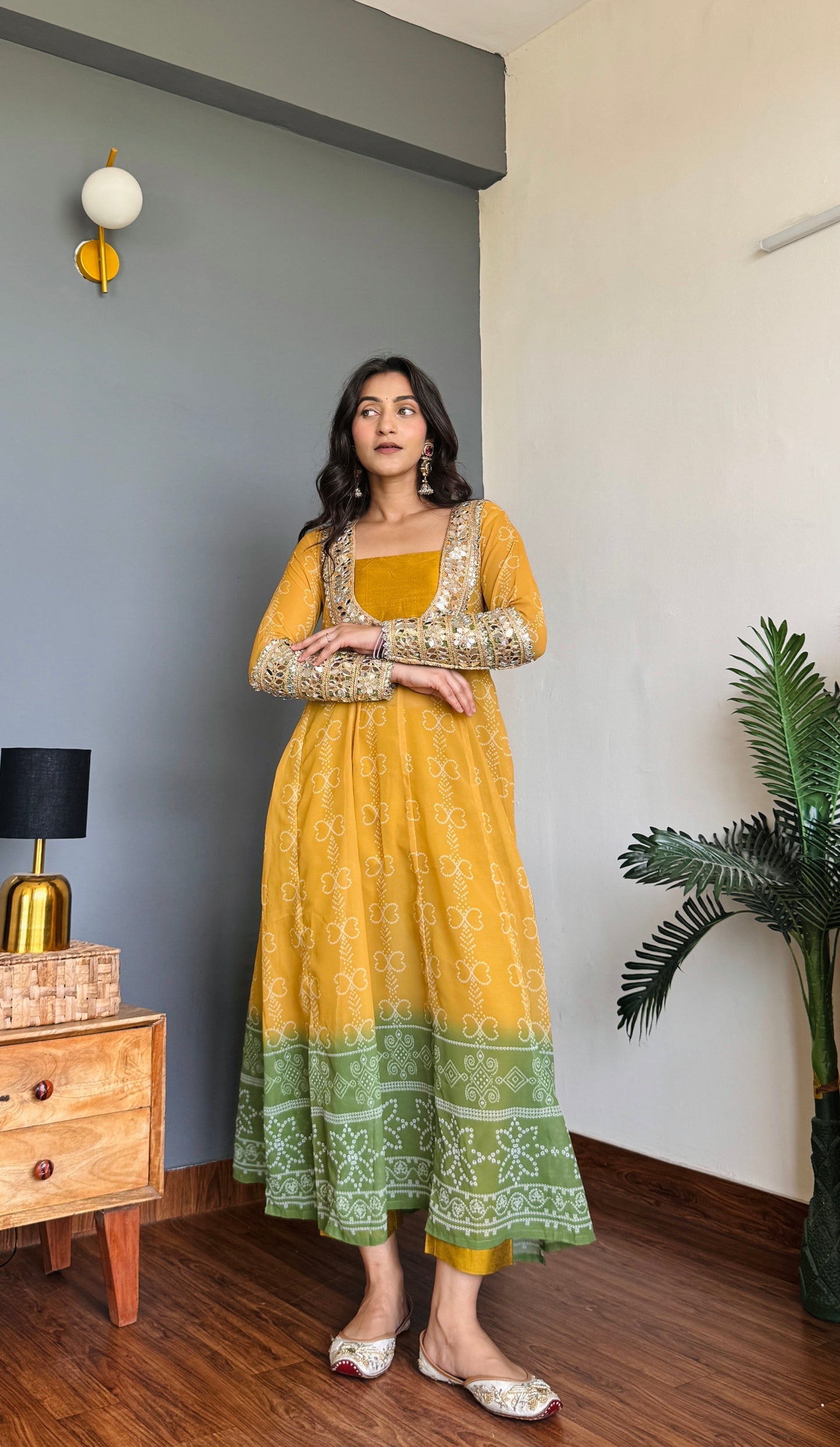 Lime Pistachio Mirro Kurta Pant