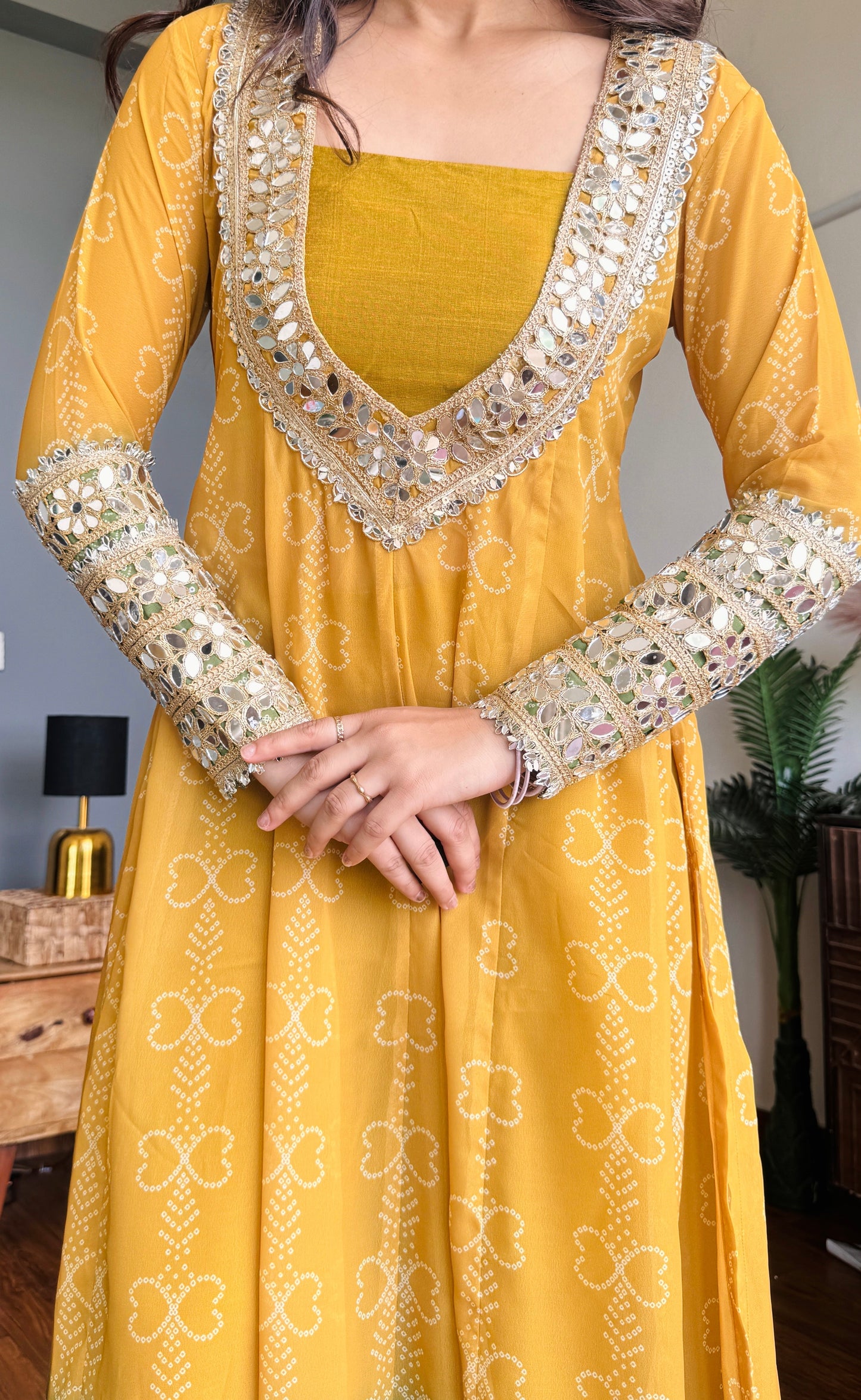 Lime Pistachio Mirro Kurta Pant