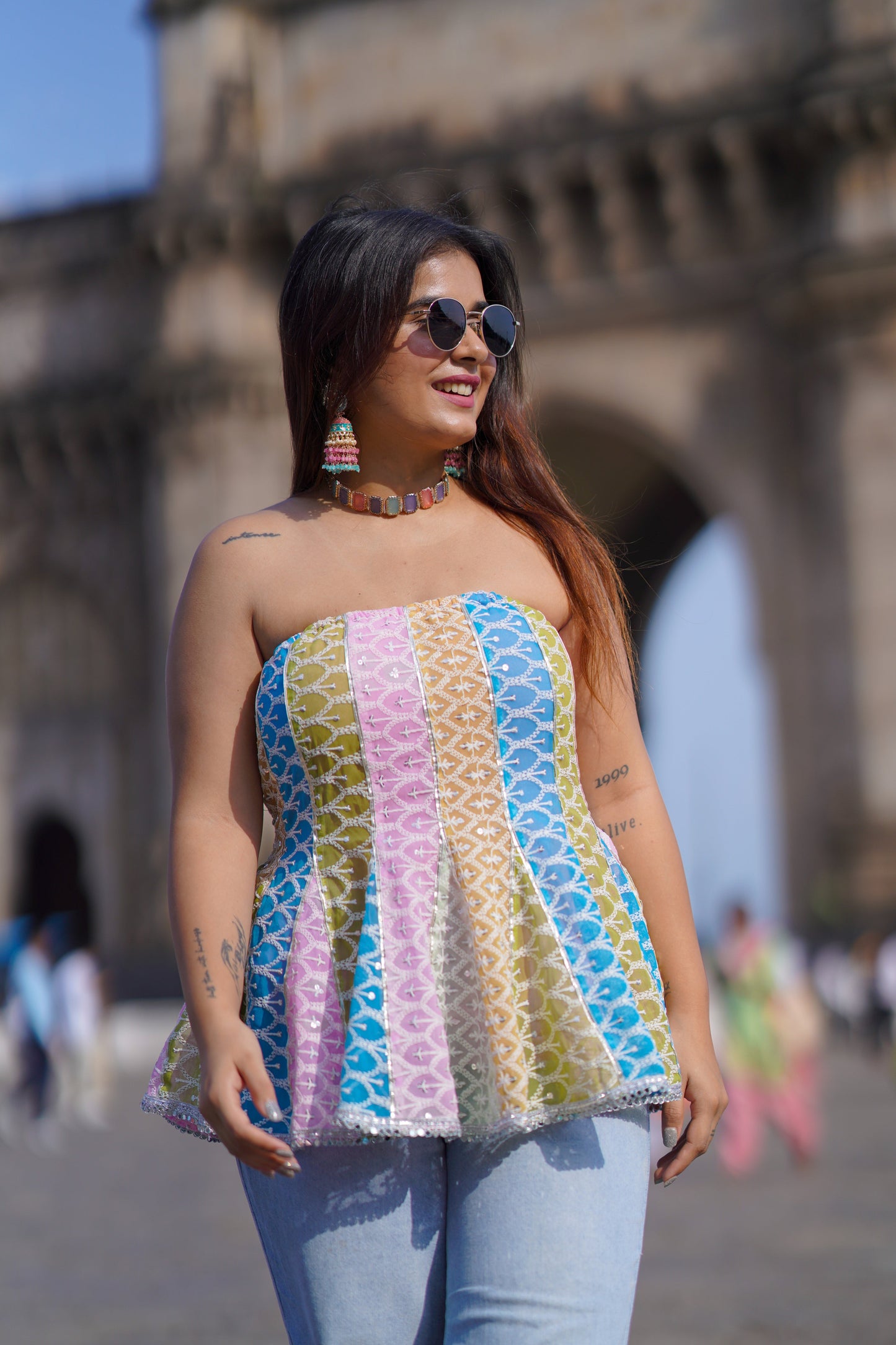 Buy Colorful White Kurti's Tube