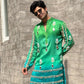Trendy Chartreuse Ombré Kurta with Mirror Details