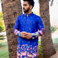 Purple Cattle Embroidered Kurta