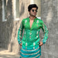 Trendy Chartreuse Ombré Kurta with Mirror Details