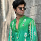 Trendy Chartreuse Ombré Kurta with Mirror Details