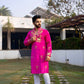 Rani Pink Hathi Ghoda Kurta