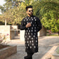 Soul Black white Embroidery Silk Kurta