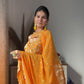 Bright Yellow Embellished Georgette Lehenga