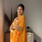 Bright Yellow Embellished Georgette Lehenga