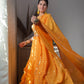 Bright Yellow Embellished Georgette Lehenga
