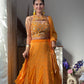 Bright Yellow Embellished Georgette Lehenga