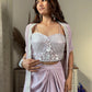 Lavender Crape Jacket Indowestern