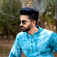 Process Blue Batic Gold Embriodery Kurta