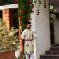 White salt cream multicolour embrioder kurta