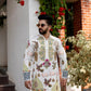 White salt cream multicolour embrioder kurta