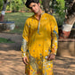 Sunshine Yellow Kurta with Traditional Deer and Peacock Print Kurta