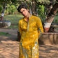 Sunshine Yellow Kurta with Traditional Deer and Peacock Print Kurta