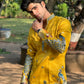 Sunshine Yellow Kurta with Traditional Deer and Peacock Print Kurta