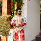 White spandex Multicolour embriodery Kurta