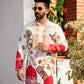 White spandex Multicolour embriodery Kurta