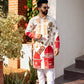 White spandex Multicolour embriodery Kurta