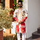 White spandex Multicolour embriodery Kurta