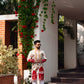 White spandex Multicolour embriodery Kurta