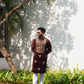 Terracotta Brown Mirror Embroidered Kurta
