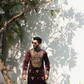 Terracotta Brown Mirror Embroidered Kurta