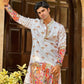White Kurta with Beautiful Rainbow Embroidery