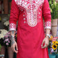 Scarlet Red Mirror Kurta