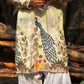 White Peacock Tissue Silk Kurta