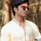 White Peacock Tissue Silk Kurta
