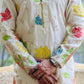 White Multi Flower Embroidered Tissue Kurta
